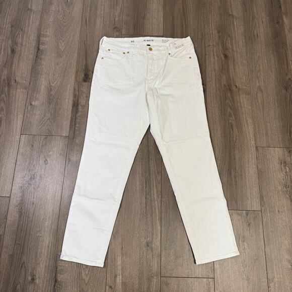 J.Crew Slim Fit Jeans WMNS 30 White Denim Super Stretch High Rise Zip Fly Button - Picture 3 of 8